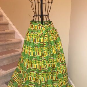 African printed skirts and jewelry